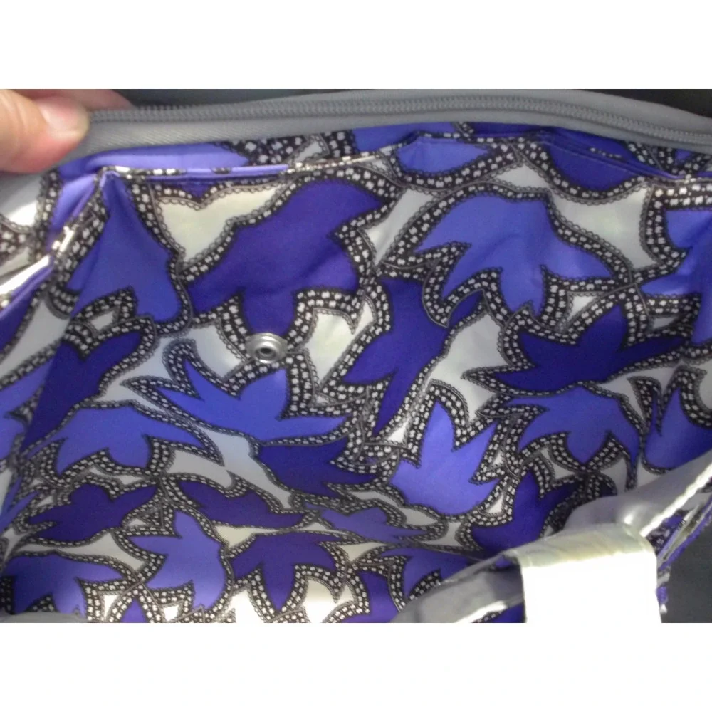 Ju-Ju-Be Be Prepared Diaper Bag Perky Perennials Purple Floral Travel Tote Bag